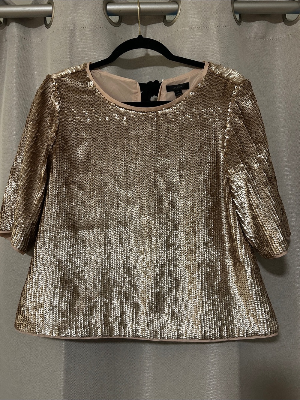 J. Crew Gold Sequin Short Sleeve Tunic